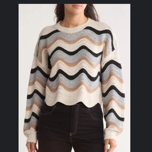 Love Net Buy Sweater Department Women's Multicolor Wave Pattern Sweater